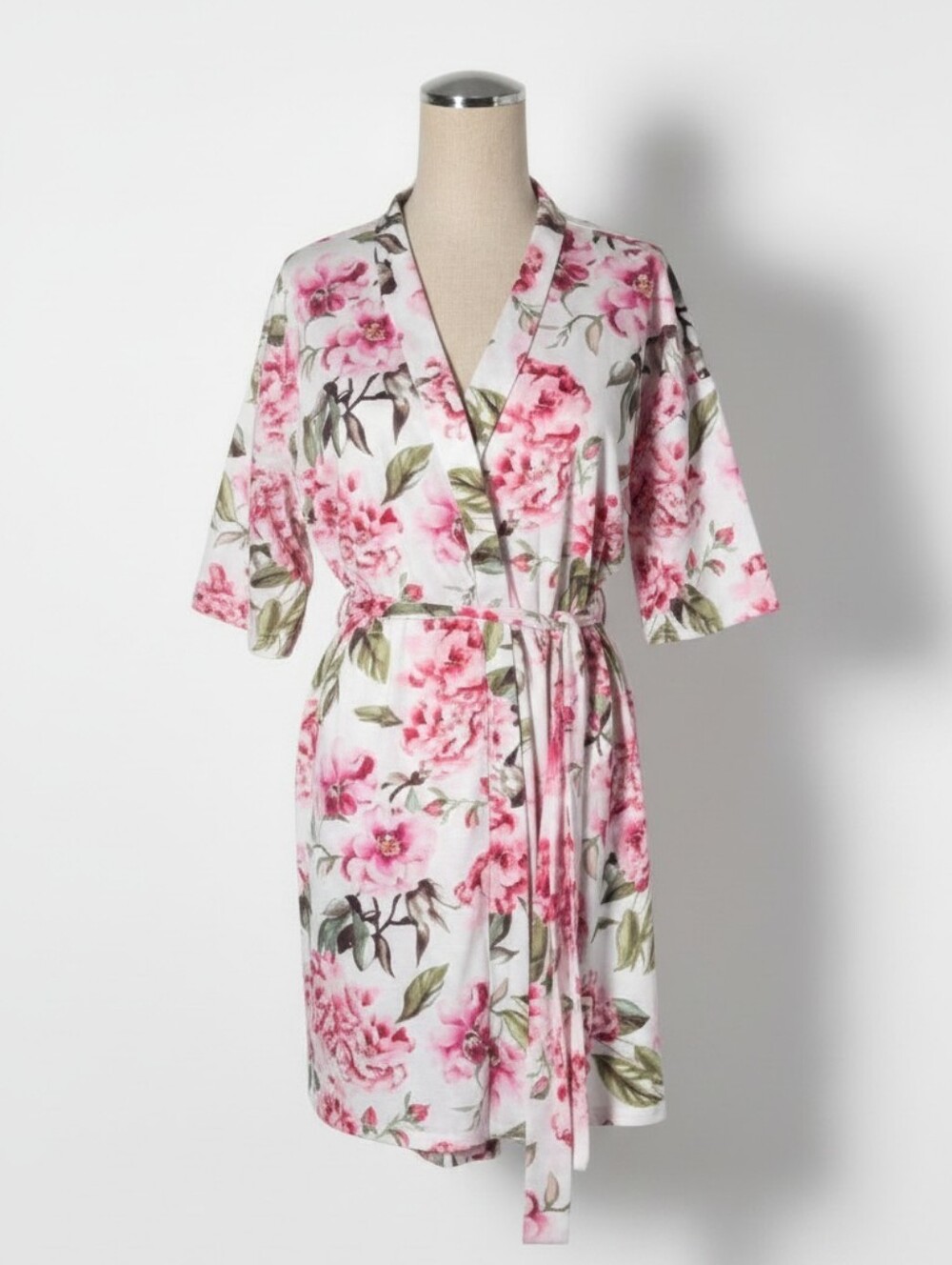 Show Me Your Mumu Floral Robe Kimono Pink White Bridal Cottagecore One Size